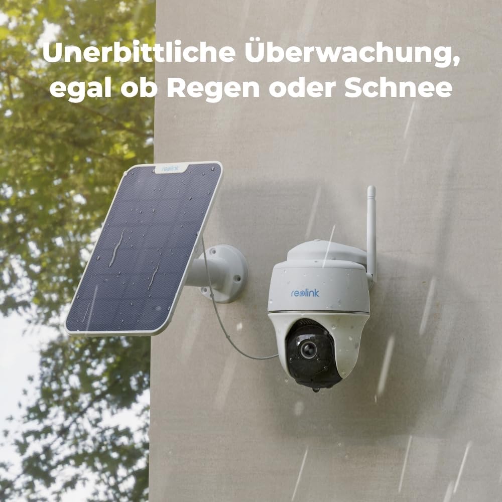Reolink 3MP Überwachungskamera Aussen Akku WLAN 355°/140° Schwenkbar, 2K Solar IP Kamera Outdoor, Pa