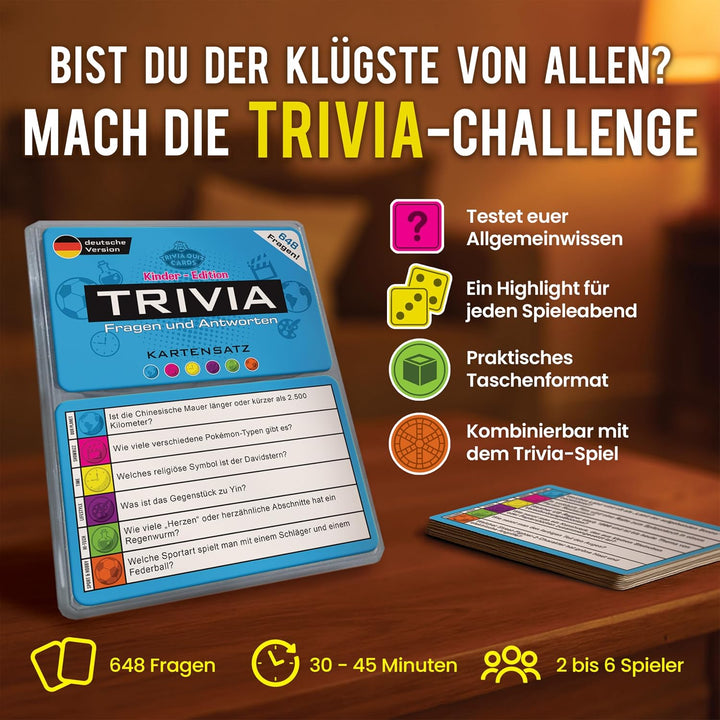 Trivia Kartensatz – Teenager Edition (14+) – Fragen &amp; Antworten – Quiz &amp; Pubquiz – Gesellschaftsspie