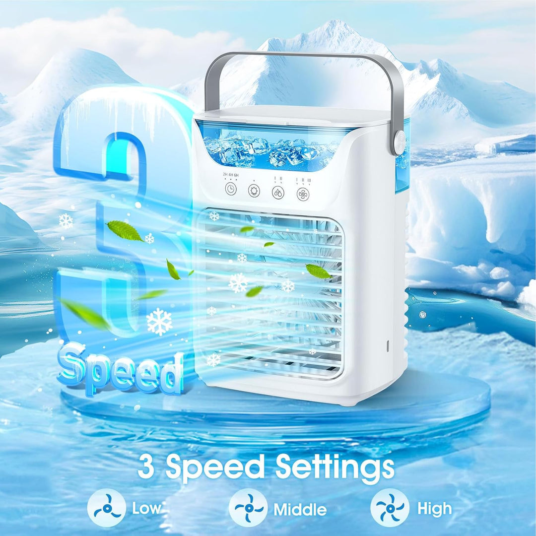 Bewinner Klimaanlage Mobil - Tragbares Klimagerät & Luftkühler Luftbefeuchter & Tischventilator 4-in