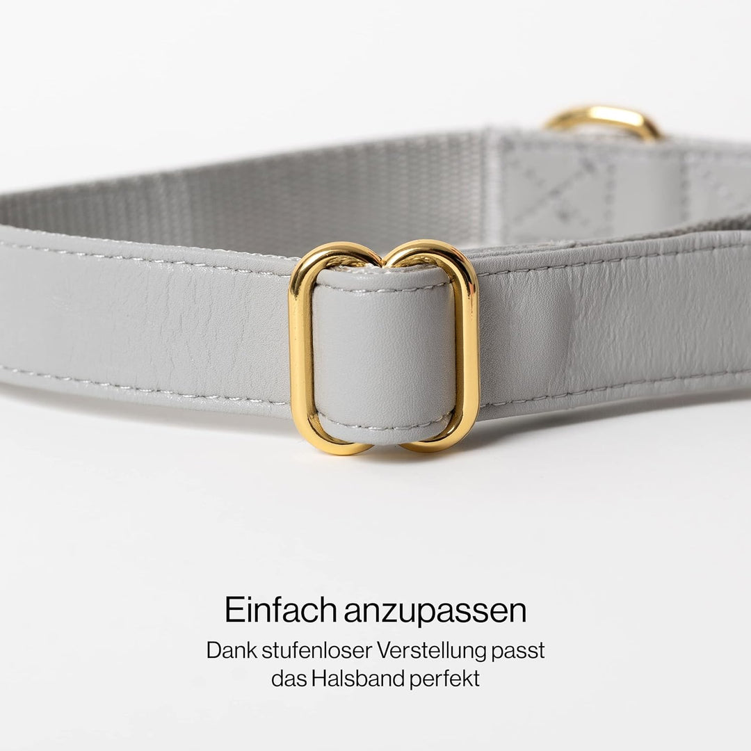 VELVETIER® Manhattan | Halsband Hund im Set mit Leine & Beutelspender | Veganes Leder | Hunde Halsbä