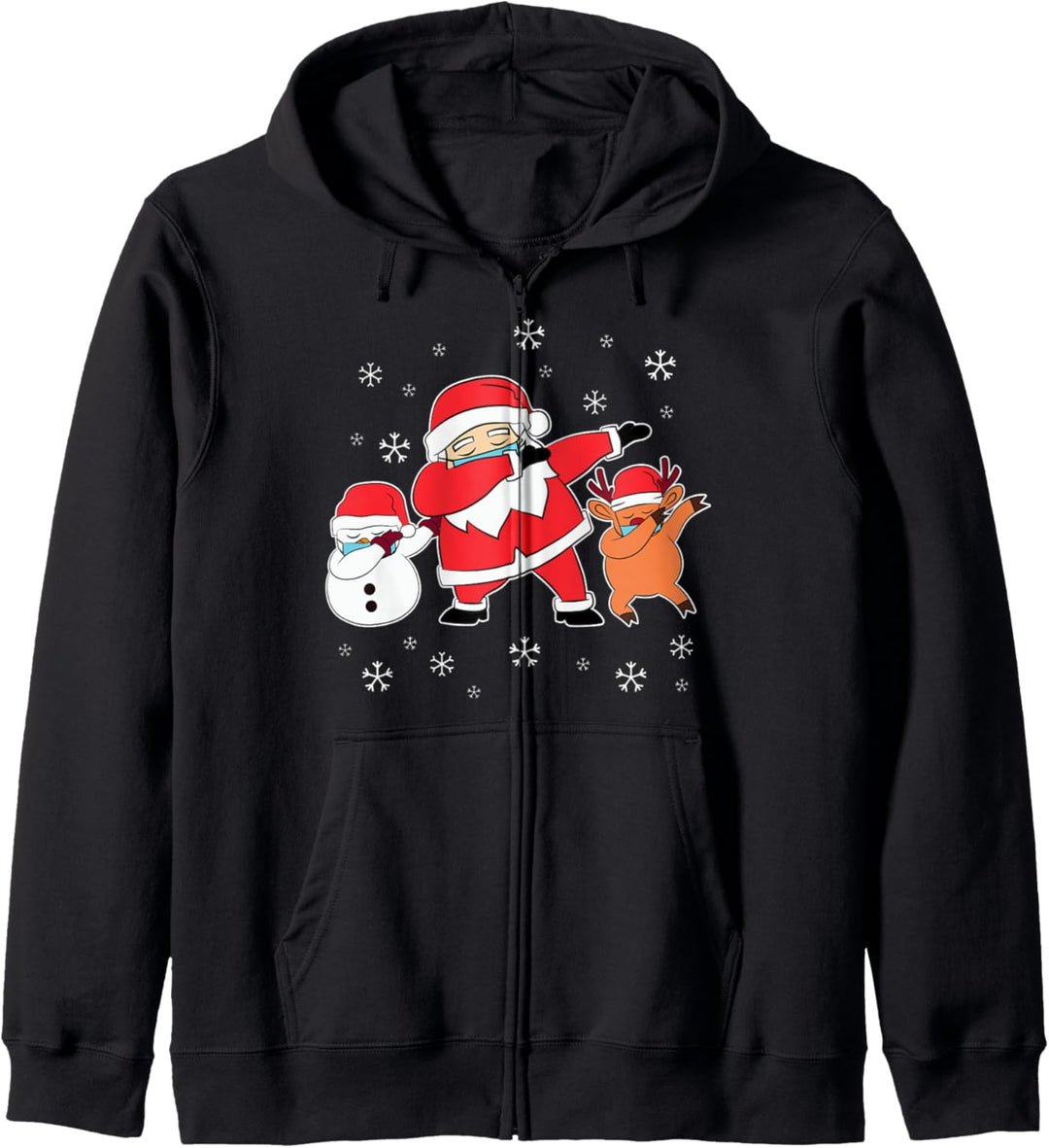Weihnachtsmann Dabbing Rentier Maske Kapuzenjacke