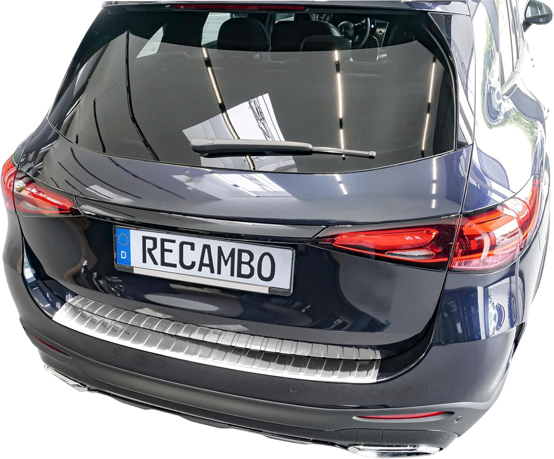 RECAMBO Ladekantenschutz Edelstahl Hochglanz poliert, Chrom Look - kompatibel für Mercedes GLC - X25