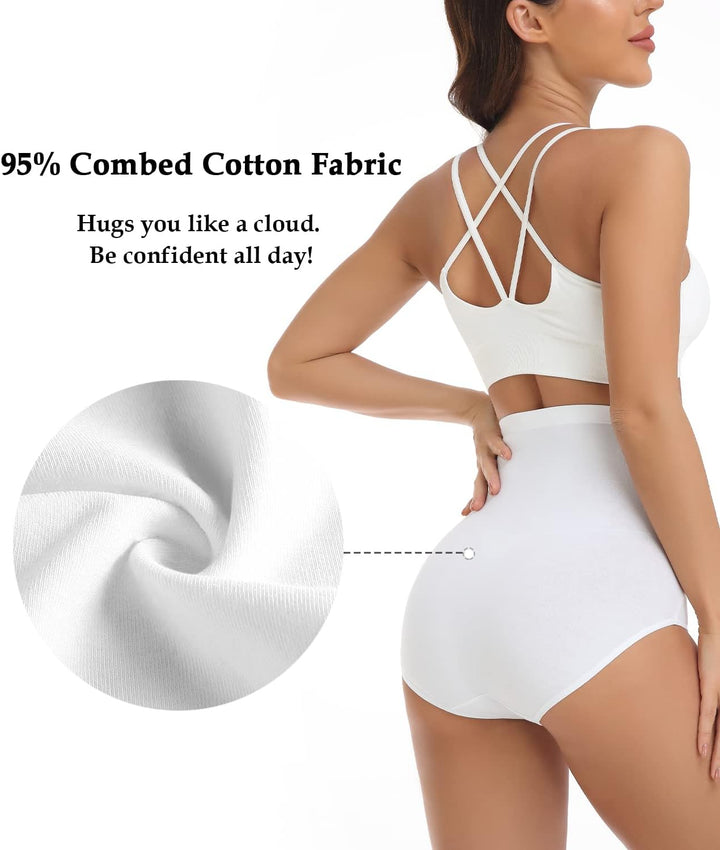 wirarpa Unterhosen Damen Baumwolle Unterwäsche Super Hohe Taille Frauen Slips 4er Pack S Mehrfarbig0