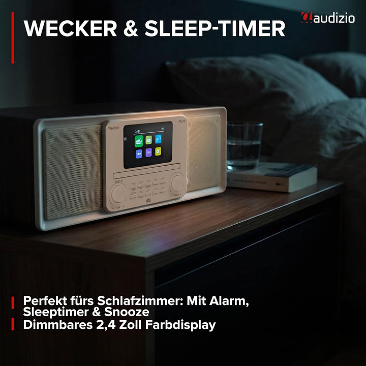 Audizio Palmi - DAB Radio mit CD Player - 60 Watt Stereoanlage mit Bluetooth 5.0, USB &amp; Equalizer, W