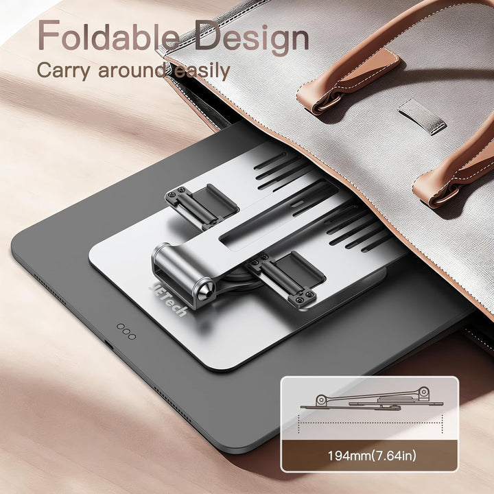 JETech Tablet Ständer, Einstellbare Drehlager Desktop Halter mit 360 Grad Drehbarem Fuss, Faltbare H