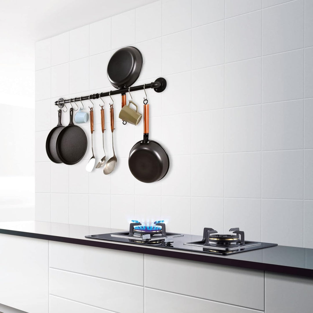 LINKPIPES Rohr Topf Pan Rack Wandbefestigte industrielle Utensil Deckel Halter Kochgeschirr Aufhänge