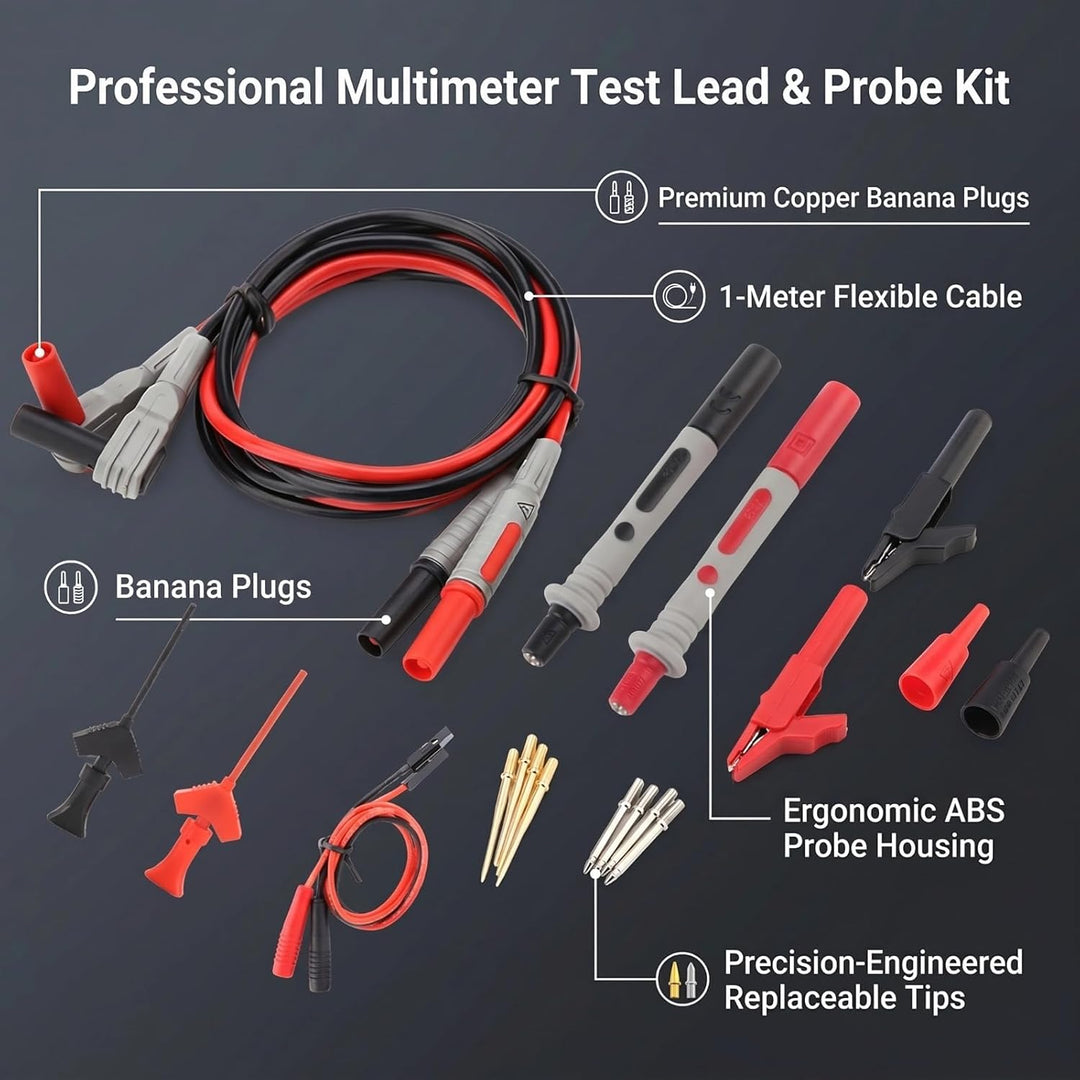Messleitungen Multimeter Kabel Prüfkabel Set Elektronisches digitales Messleitungs-Kit für 1M mit Kr