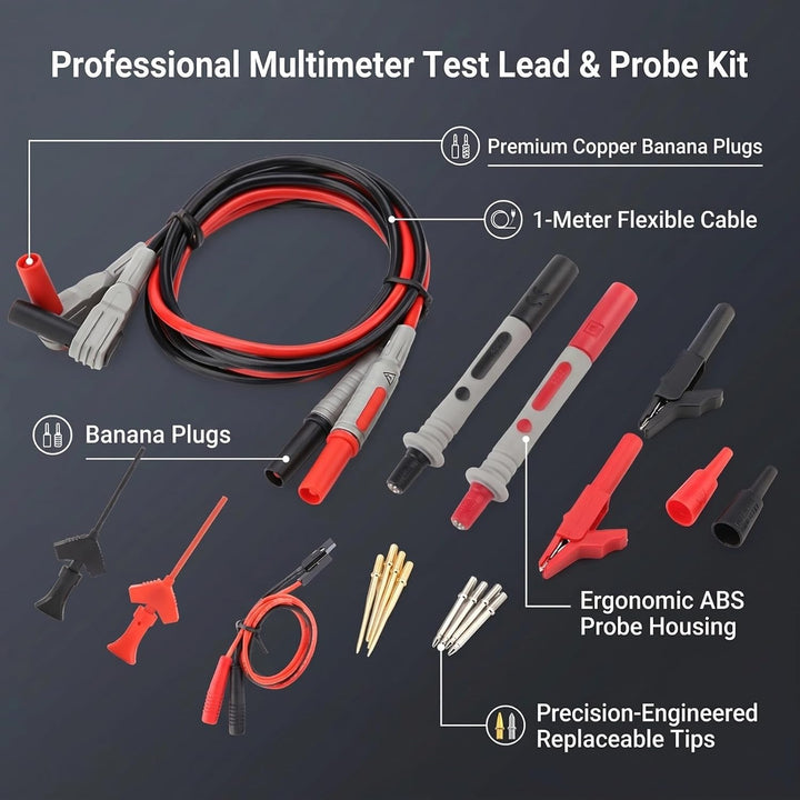 Messleitungen Multimeter Kabel Prüfkabel Set Elektronisches digitales Messleitungs-Kit für 1M mit Kr