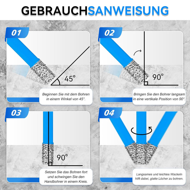 Diamant Fliesenbohrer 10mm - 5 Stück M14 Trockenbohrkrone Vakuumgelöteter Lochsäge für Fliesen Porze