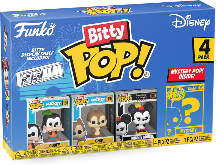 Funko Bitty Pop! Disney - Goofy, Chip, Minnie Mouse (Hands Folded) und eine Überraschungs-Mini-Figur