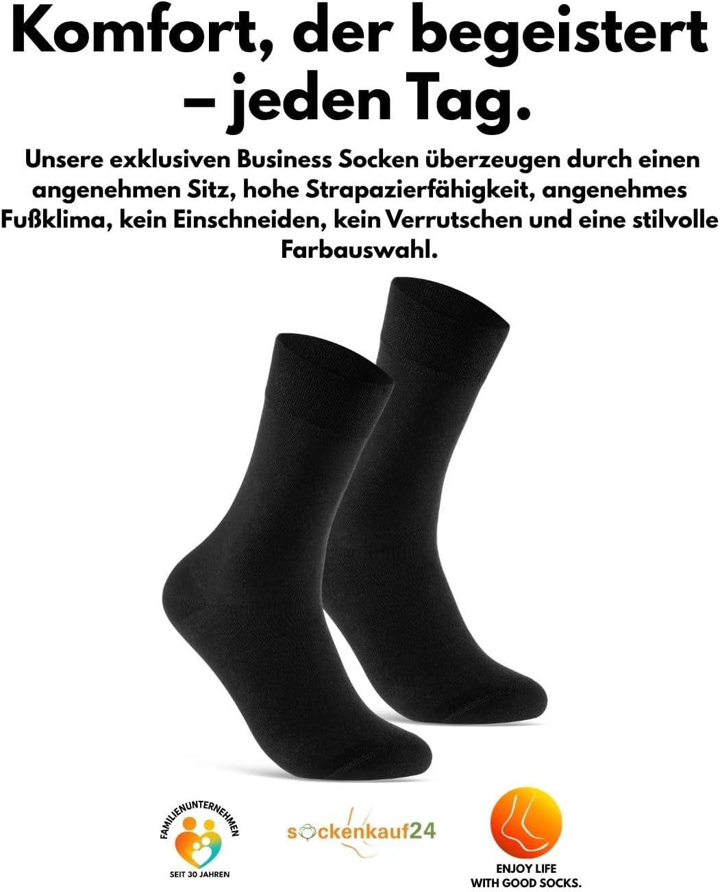 10 Paar Socken Herren Damen Business Herrensocken in Premium Qualität mit Komfortbund ohne Naht aus