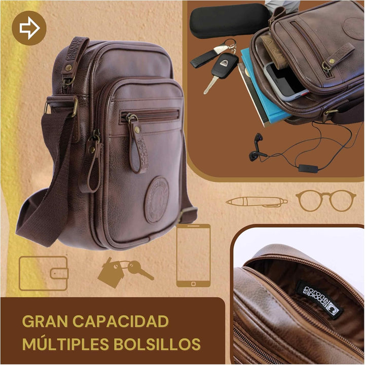 Coronel Tapiocca Schultertaschen Herren Umhängetaschen Luigi Herren-Schultertaschen Braun, Braun