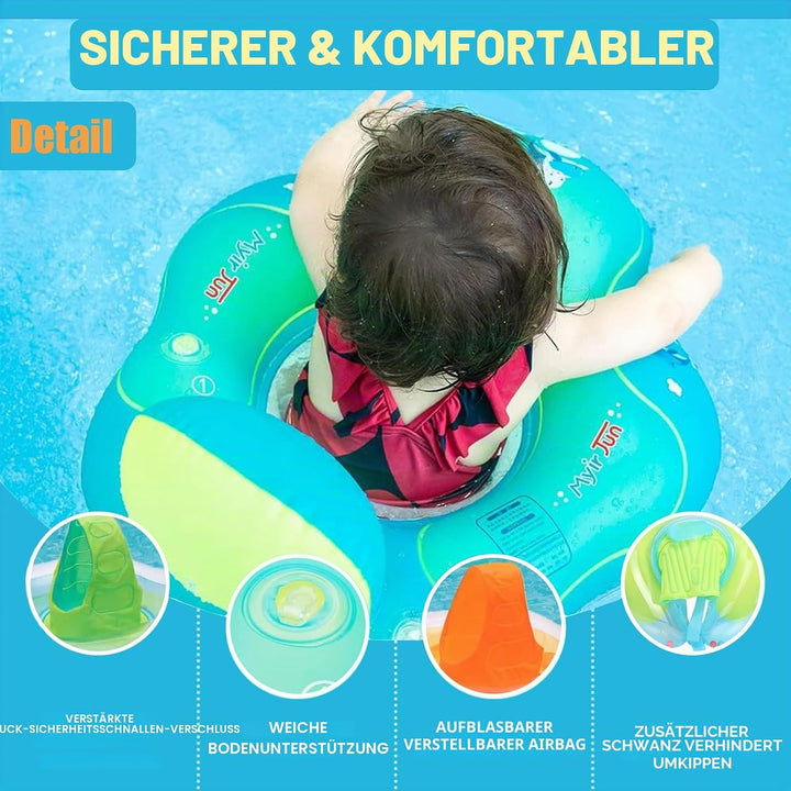 Schwimmring für Neugeborene, 3–12 Monate, Orange, aufblasbarer Baby-Pool-Schwimmring mit Sicherheits