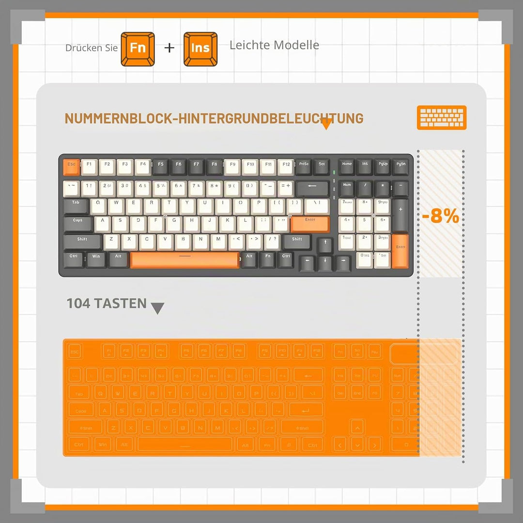 ZIYOU LANG K3 PRO Mechanische Gaming-Tastatur, RGB, schwarz beleuchtete, kabelgebundene Tastatur, ro