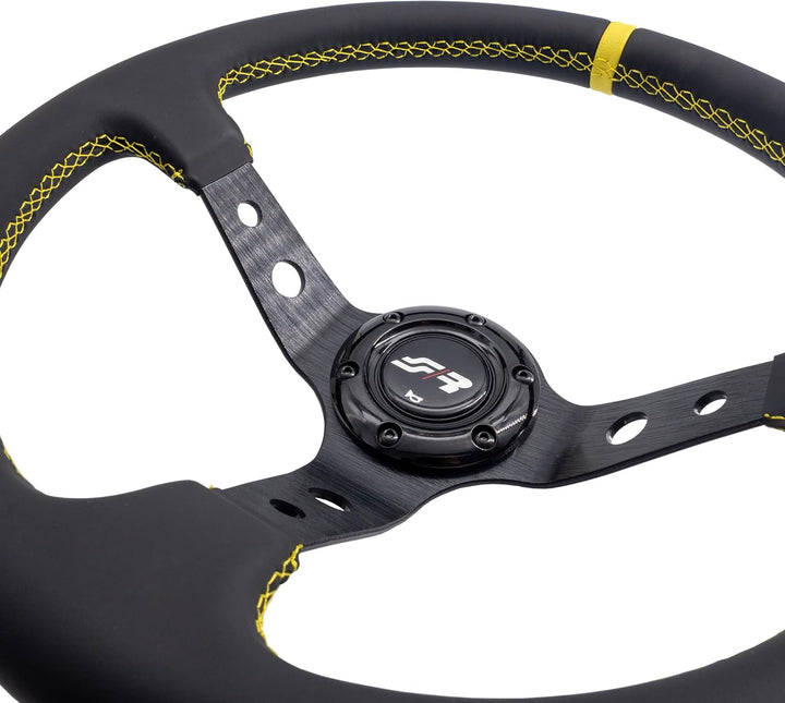 Simoni Racing SPEC Sport Steering Wheel Special, Schwarz Gelb Seams