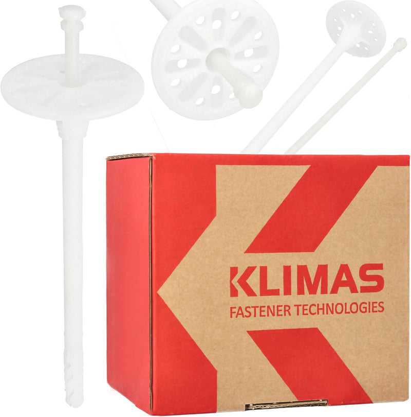 KLIMAS® Set Tellerdübel 200 Stück + Styroporfräser 1 St + 100 St EPS Styropor Abdeckkappen Rondelle