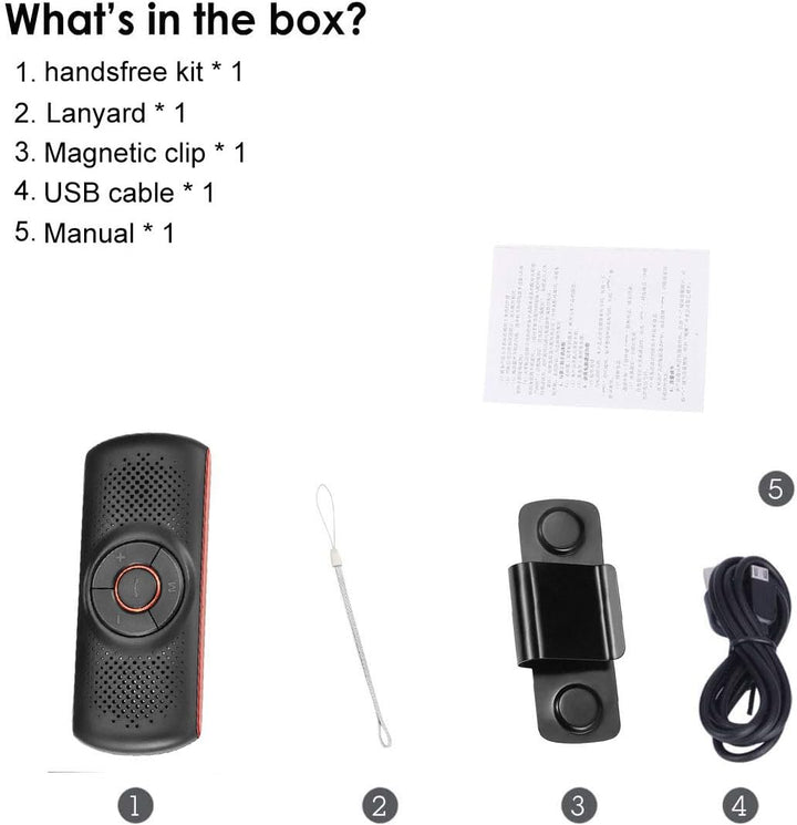 Car Handsfree Bluetooth Kit 2 Telefone gleichzeitig verbunden, Lange Lebensdauer der Batterie Car Vi