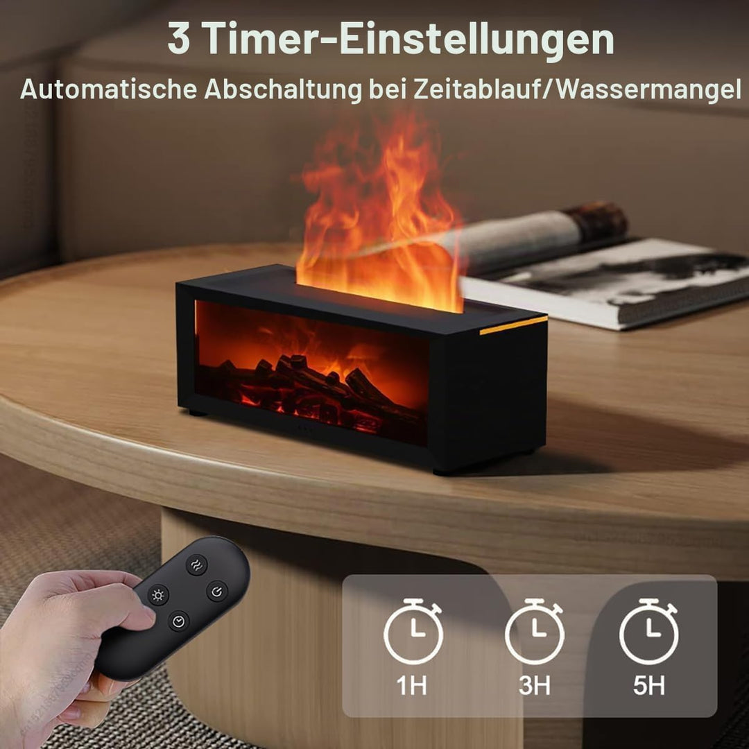 Luftbefeuchter Kamin丨Flammen Aroma Diffuser, 150ml Ätherische Öle Diffuser mit Fernbedienung &amp; 7 Far