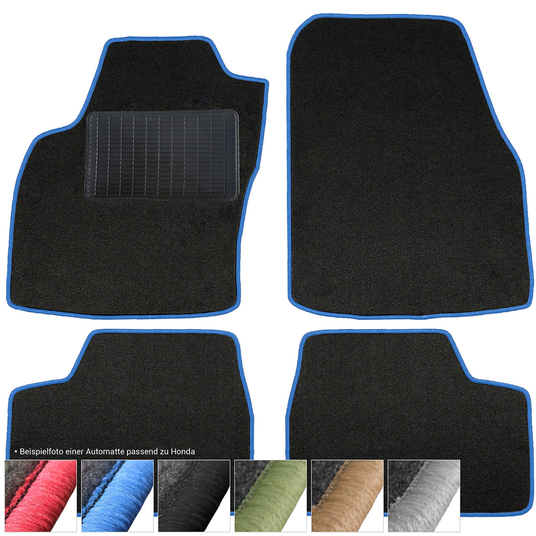 moto-MOLTICO Fussmatten Auto Velours Autoteppiche Schwarz Automatten Set 3-teilig passend für Honda
