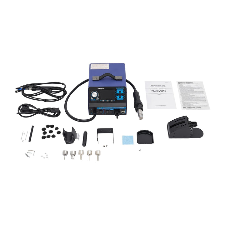 992DA+ Lötstation 780W 2 IN 1 Lötkolben Set mit LED Display | Soldering Station Entlötstation 100-48