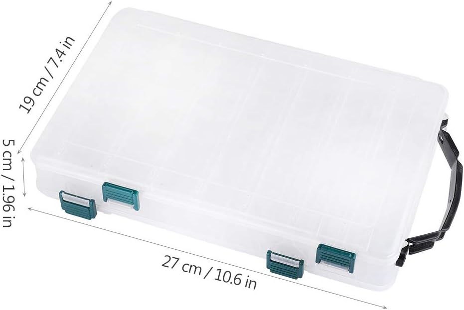 VIFER Köderbox, doppelseitig, Aufbewahrungsbox, Angelköder, Kunststoff, transparent, Organizer, Ange