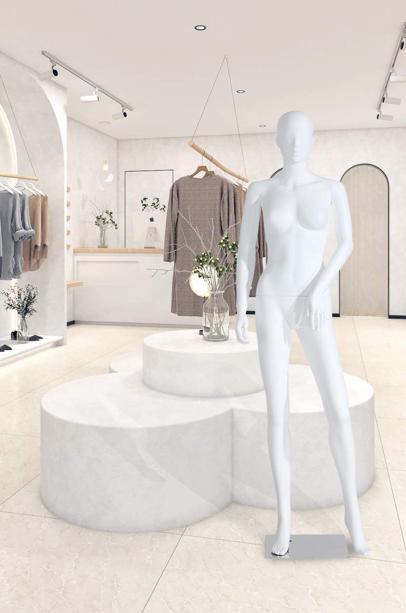 Neu Hochwertig Frau weibliche Maskulin schöne abstrakte Weiss Schaufensterpuppe in Matt Nase und Mun