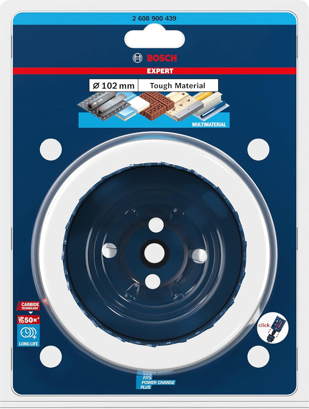 Bosch Accessories 1x Expert Tough Material Lochsäge (für Holz mit Metall, Ø 102 mm, Zubehör Schlagbo