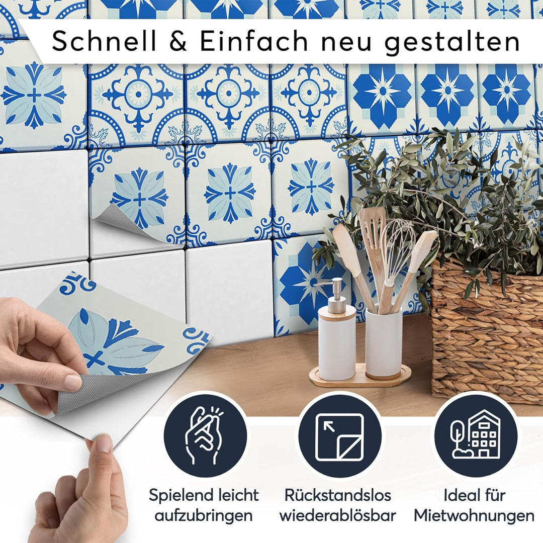 CREATISTO Mosaik-Fliesen Fliesensticker Fliesenfolie - Selbstklebende Fliesen Folie I Stickerfliesen