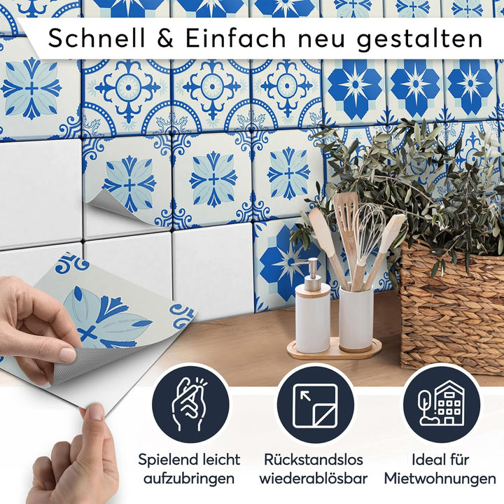 CREATISTO Mosaik-Fliesen Fliesensticker Fliesenfolie - Selbstklebende Fliesen Folie I Stickerfliesen