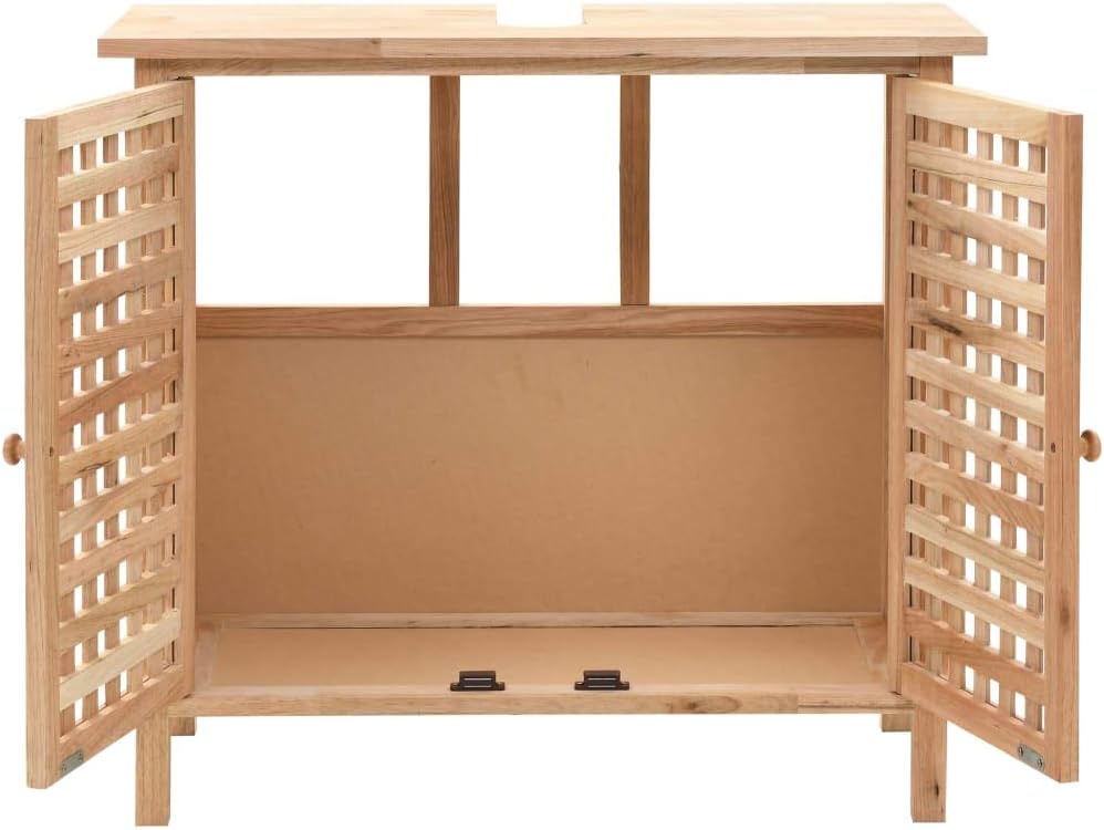 yorten Waschbeckenunterschrank Badezimmer Unterschrank Holz verfügt über Zwei Türen Walnuss Massivho