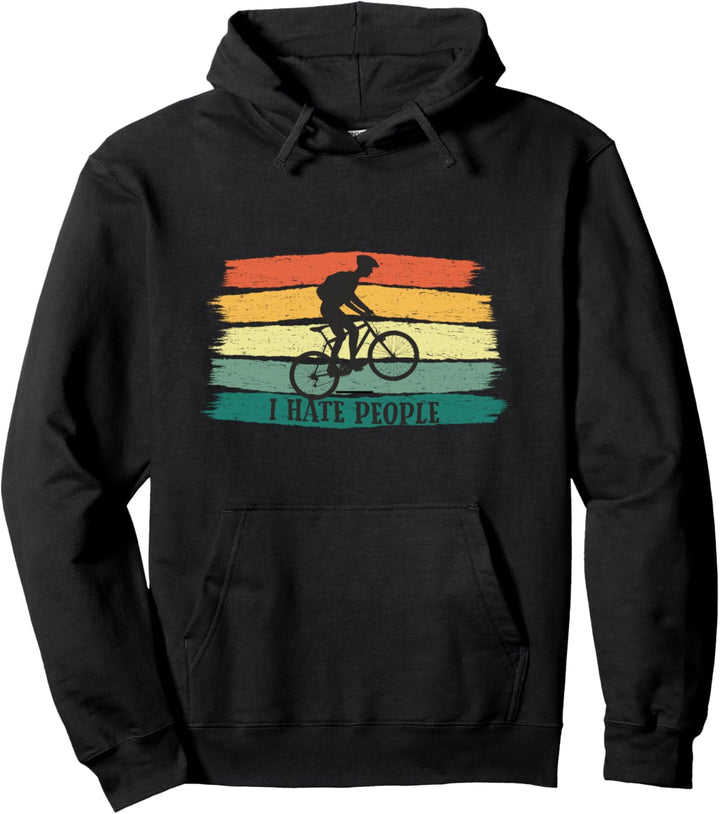 I Hate People Mountainbiker T-Shirt Geschenk Fahrradfahrer Pullover Hoodie