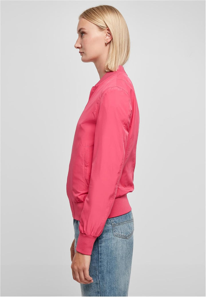 Urban Classics Damen Bomberjacke Ladies Light Bomber Jacket, leichte Fliegerjacke für Frauen in viel