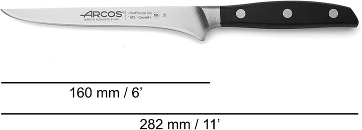 Arcos Ausbeinmesser mit Nitrum Edelstahlklinge 160 mm - Professionelles Messer zum Schneiden von Kno