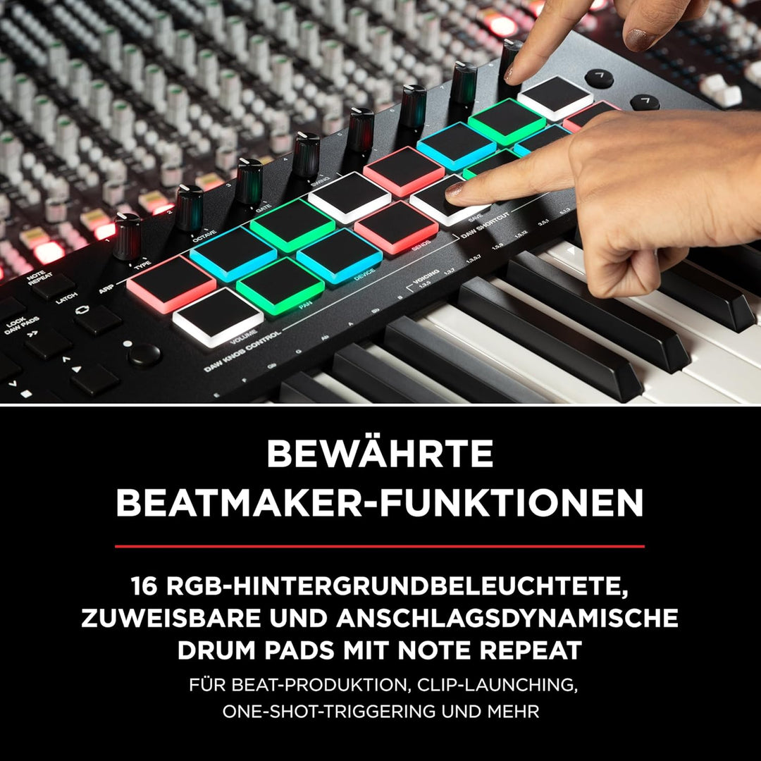 M-Audio Oxygen Pro 25 – 25-Tasten USB MIDI Keyboard Controller mit Beat Pads, MIDI-zuweisbaren Regle