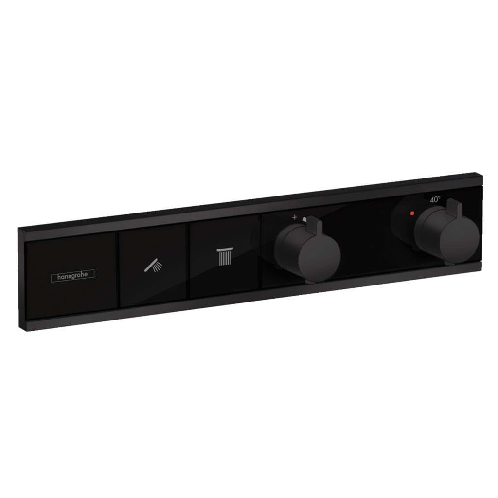 hansgrohe Unterputz Thermostat RainSelect, für 2 Funktionen, Mattschwarz Mattschwarz 2 Funktionen, M