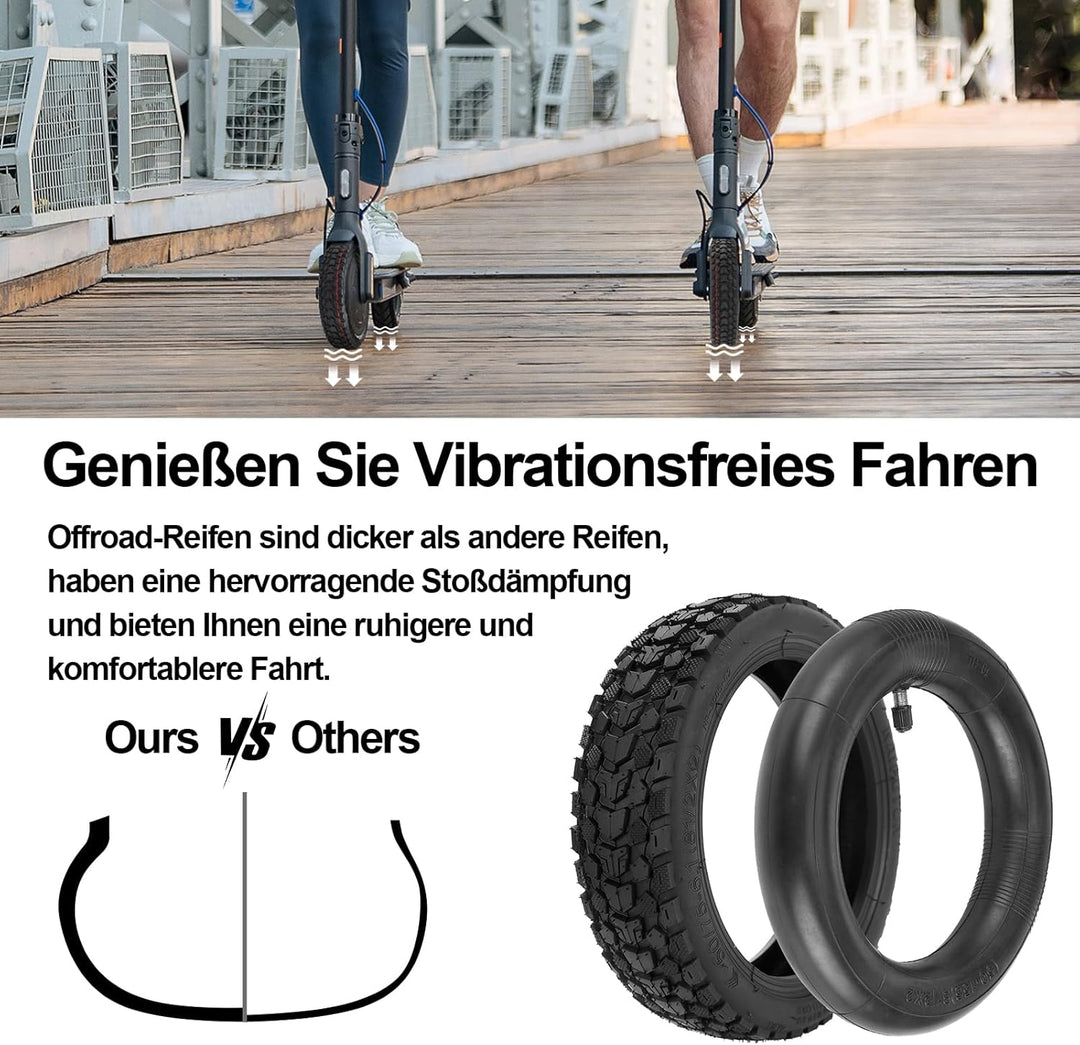 Satgoo 8,5 Zoll E Scooter Reifen 8 1/2 x 2 für Xiaomi Scooter, Super Grip Offroad Reifen und Verdick