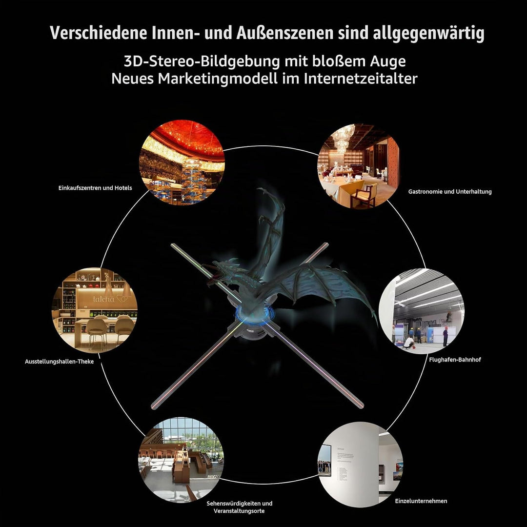 Hologramm Projektor,Missyou 85CM 3D Hologramm Projektor und 700 Videotheken, HD LED 2000*1444PX Reso