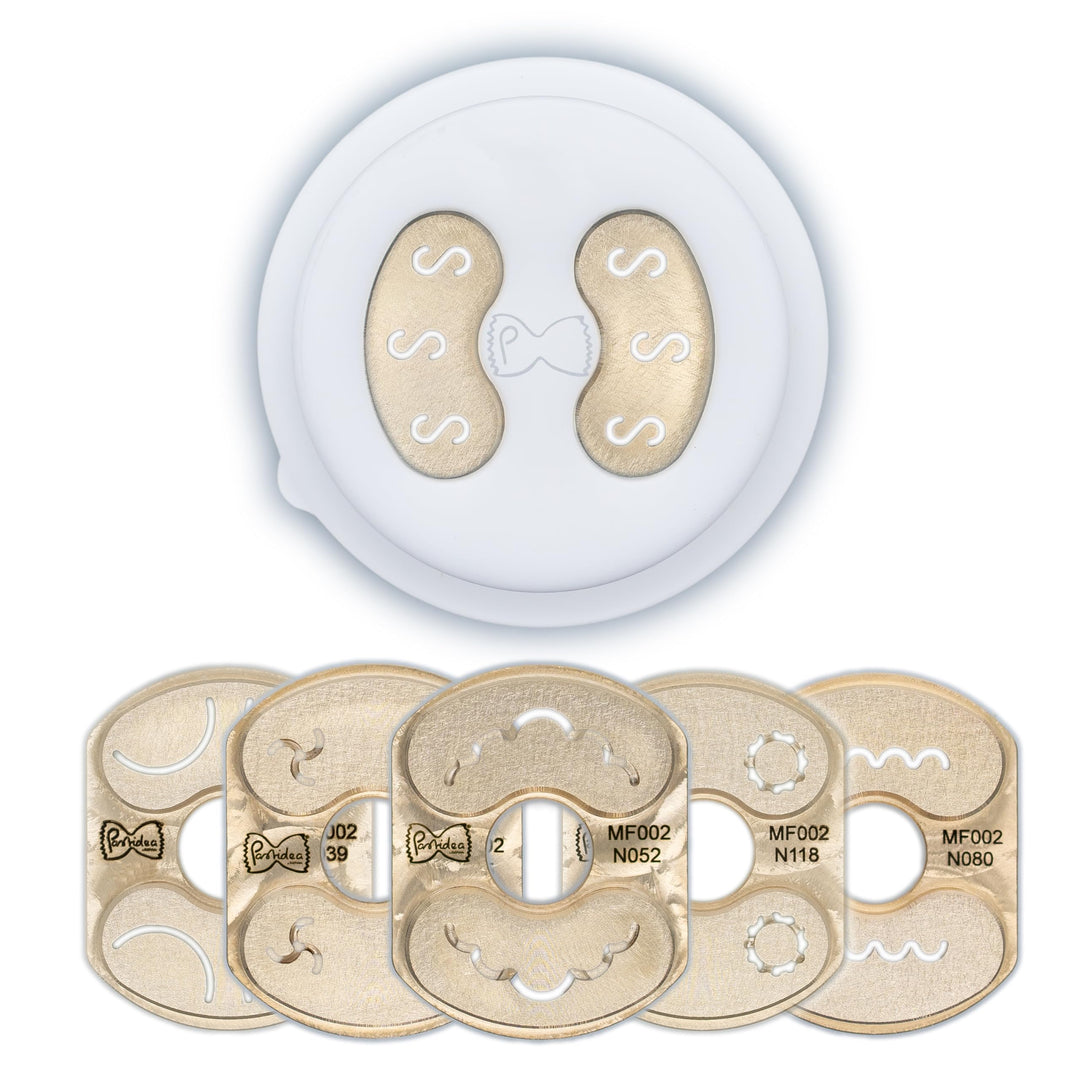 Pastidea - Set mit 6 Formen: Fusilli A3 8,5 mm, Casarecce, Gnocco Napoletano, Maccherone Rigato, Ore
