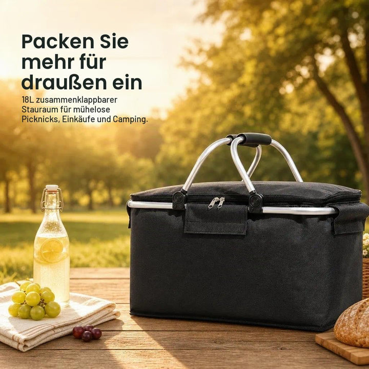 Einkaufskorb Faltbar, Einkaufskorb mit Kühlfunktion, Thermo als Picknickkorb,Tragekorb,Kühlbox Tragb