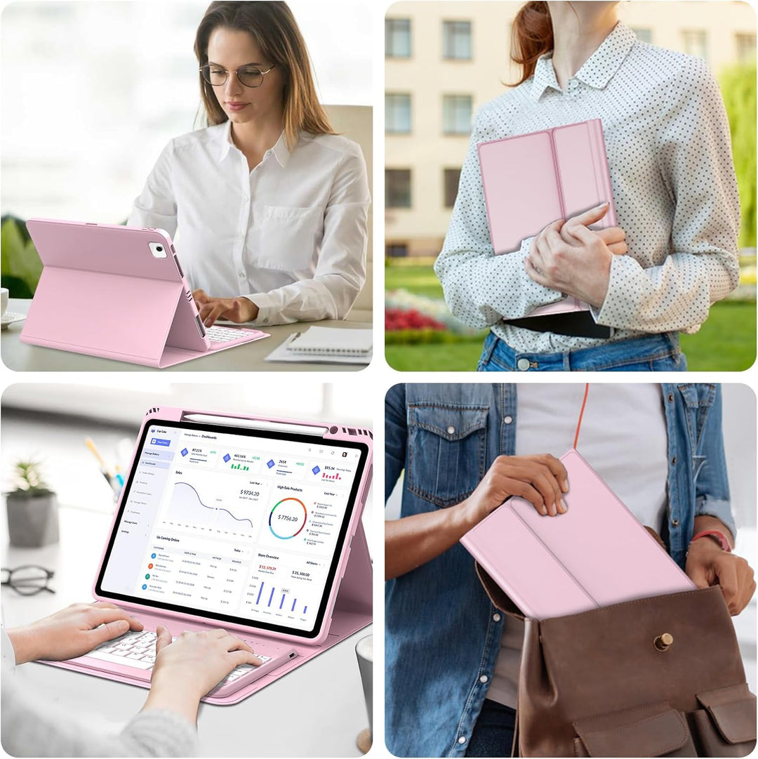 IVEOPPE Tastatur für iPad Air 13" M3 2025 Hülle mit Bluetooth magnetischer Deutsch QWERTZ Tastatur R