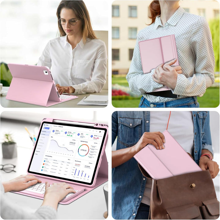 IVEOPPE Tastatur für iPad Air 13" M3 2025 Hülle mit Bluetooth magnetischer Deutsch QWERTZ Tastatur R
