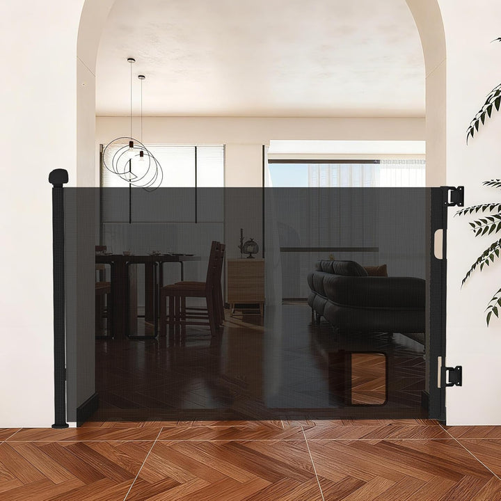 homewell 150cm Treppenschutzgitter Ausziehbare für Babys, Türschutzgitter mit Katzenklappe, Türschut