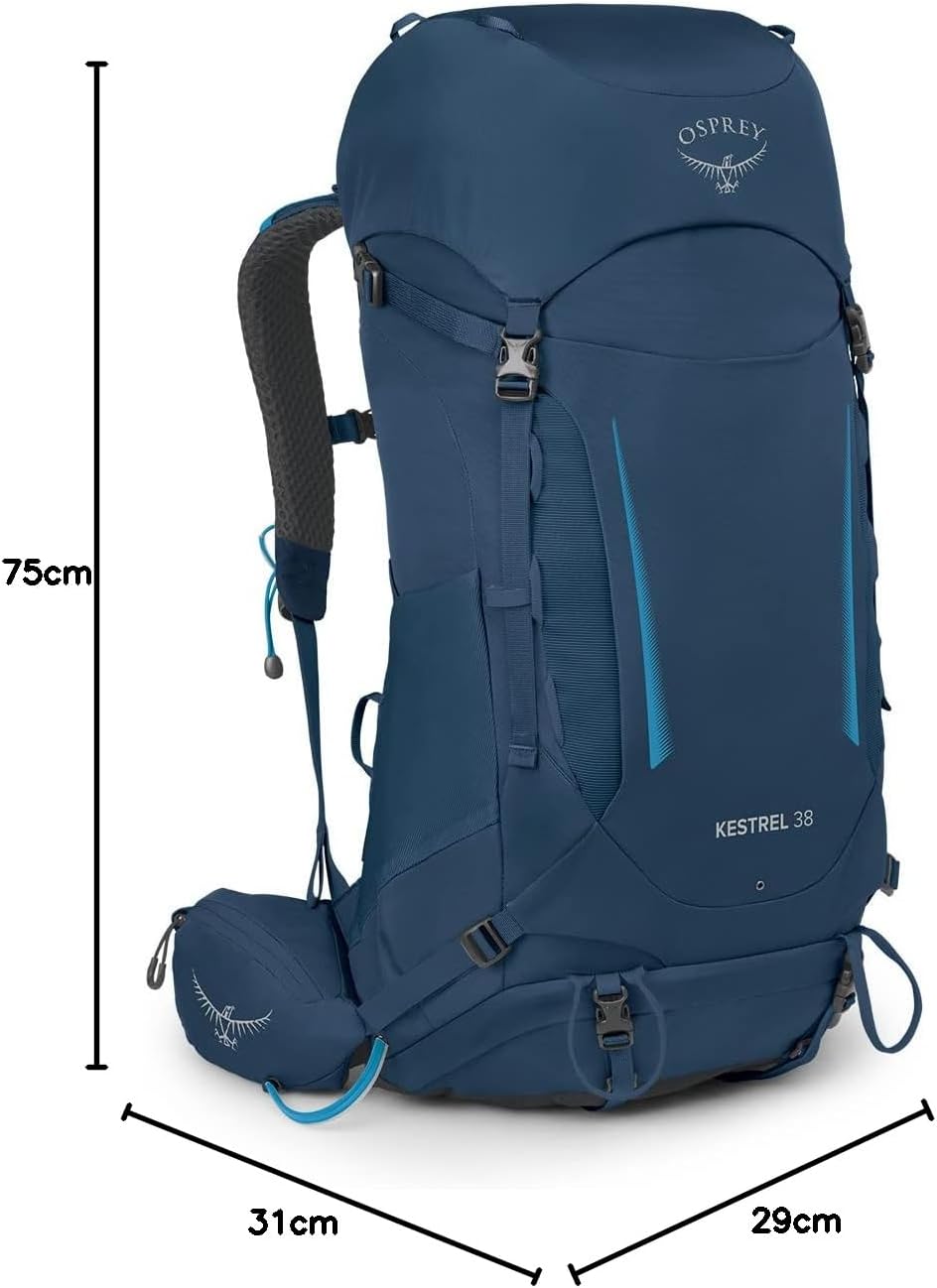 Osprey Europe Herren Kestrel 38 Backpack Atlas Blue S-M, Atlas Blue S-M