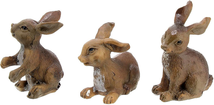 Tier-Set Eule Eichhörnchen Hase für Krippe, 12 cm