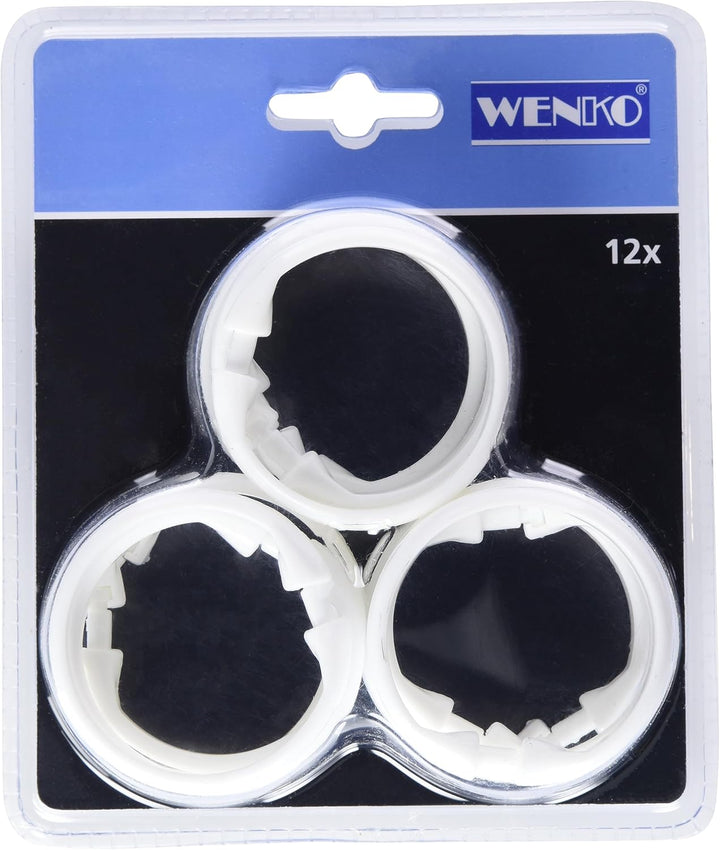 WENKO Duschvorhangringe gross Weiss 12er Set 12er Set Weiss (Packung mit 2)
