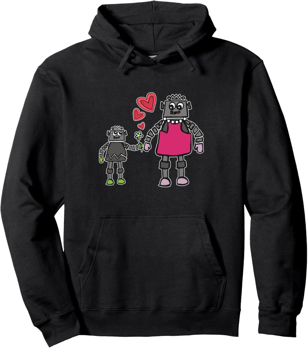 Robot Mom - Mother and Son Love - Mothers Day Gift Pullover Hoodie