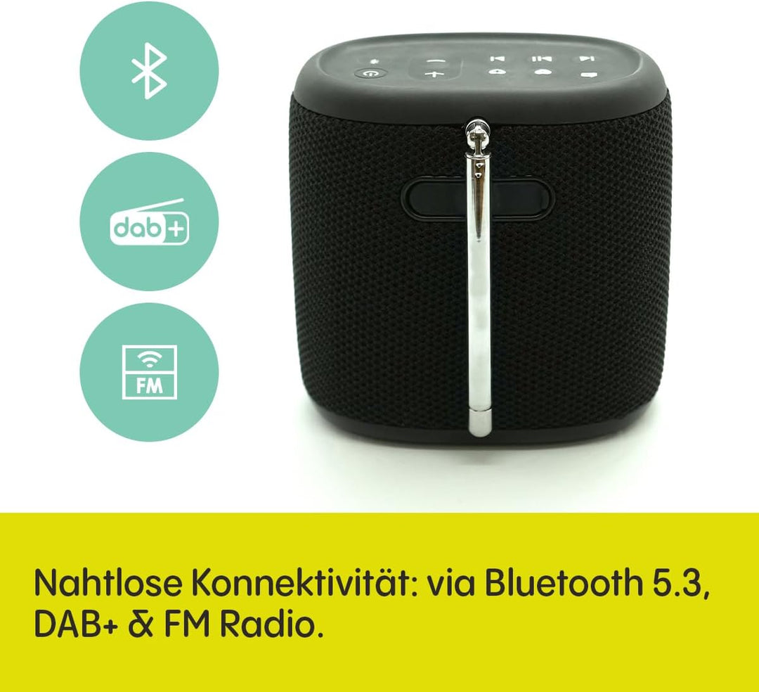 Pure Woodland Mini Outdoor Lautsprecher mit Bluetooth & DAB+/FM Radio (wasserdicht IP67, robust, tra