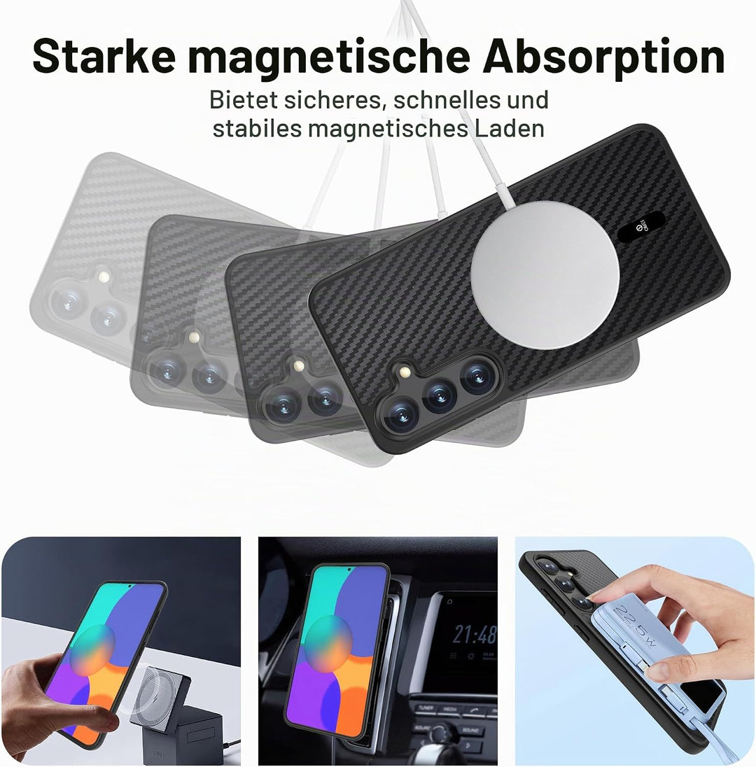 ONES Magnetisch für Samsung Galaxy S25 Ultradünne Hülle, Kompatibel mit MagSafe, Fallschutz in Milit