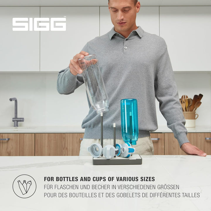 Sigg - Flaschen-Abtropfgestell Elara - rutschfest - wasserdichte Abtropfschale - Kratzfreie gummiert