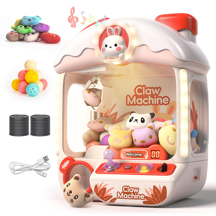 cossy Greifautomat, Greifautomat Kinder mit Licht und Musik, Süsser Kaninchen Candy Grabber mit 24 S